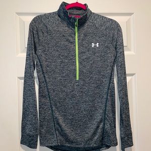 Under Armor Heat Gear Green Twist ZipUp Pullover